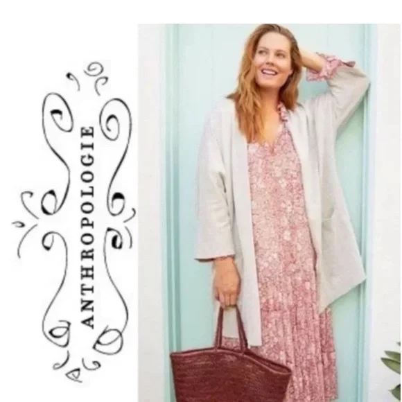 Anthropologie X Donni Slouchy Ribbed Striped Open Cardigan - Picture 2 of 8